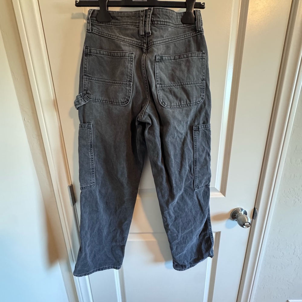 Forever 21 Washed Charcoal Utility Cargo Pants - Picture 2 of 3
